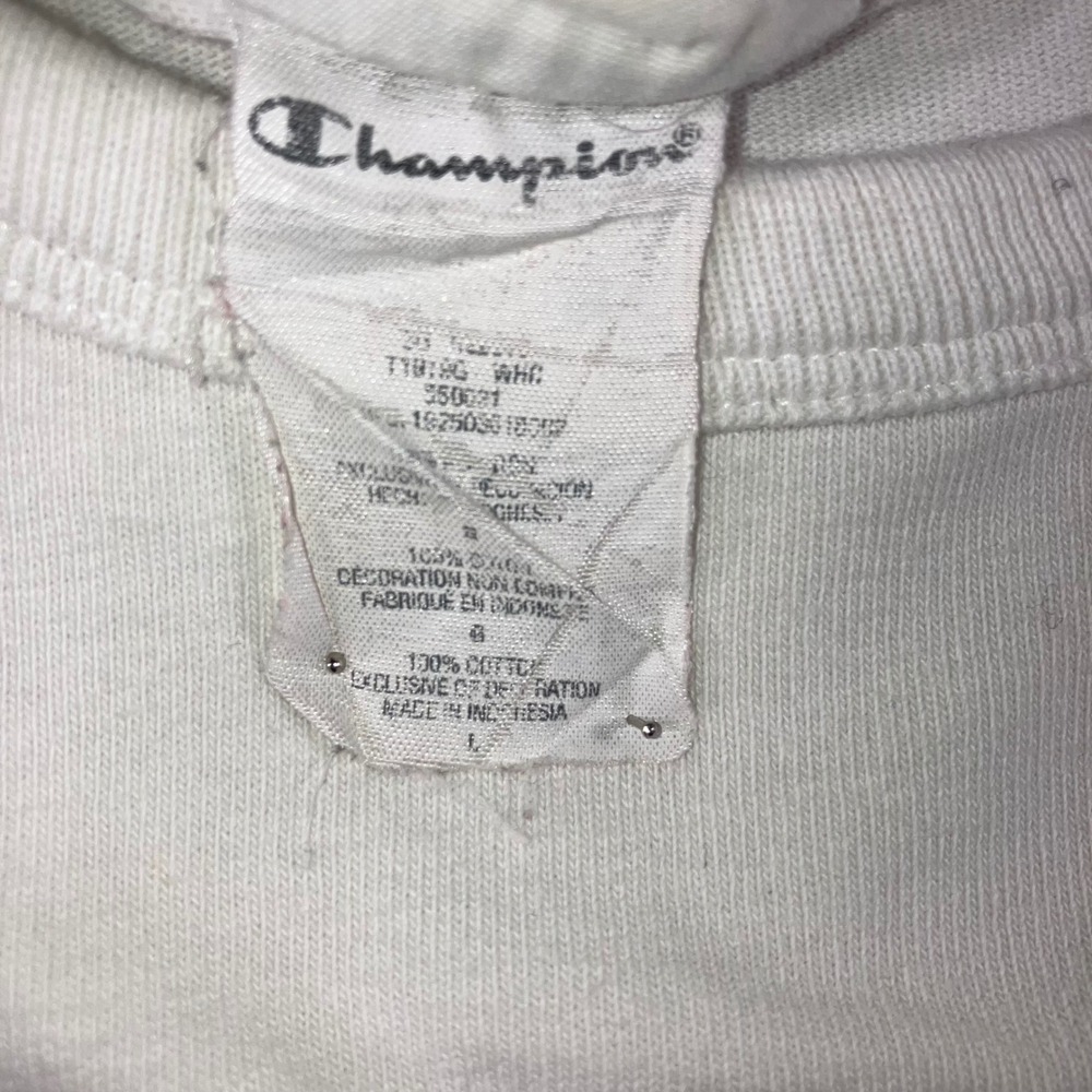 Vintage Champion Graphic T Shirt Men L Colorblock Logo 90s Retro Y2K Streetwear‎ - Picture 9 of 10